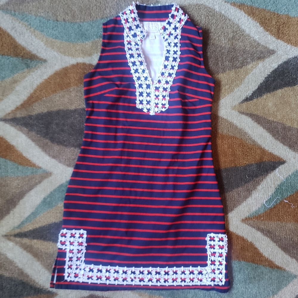 Sail to Sable Embroidered Stretch Shift Dress